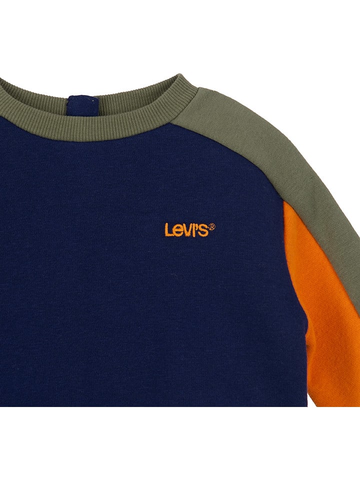 Levi's Kids Sweatshirt in Dunkelblau/ Orange/ Khaki günstig kaufen