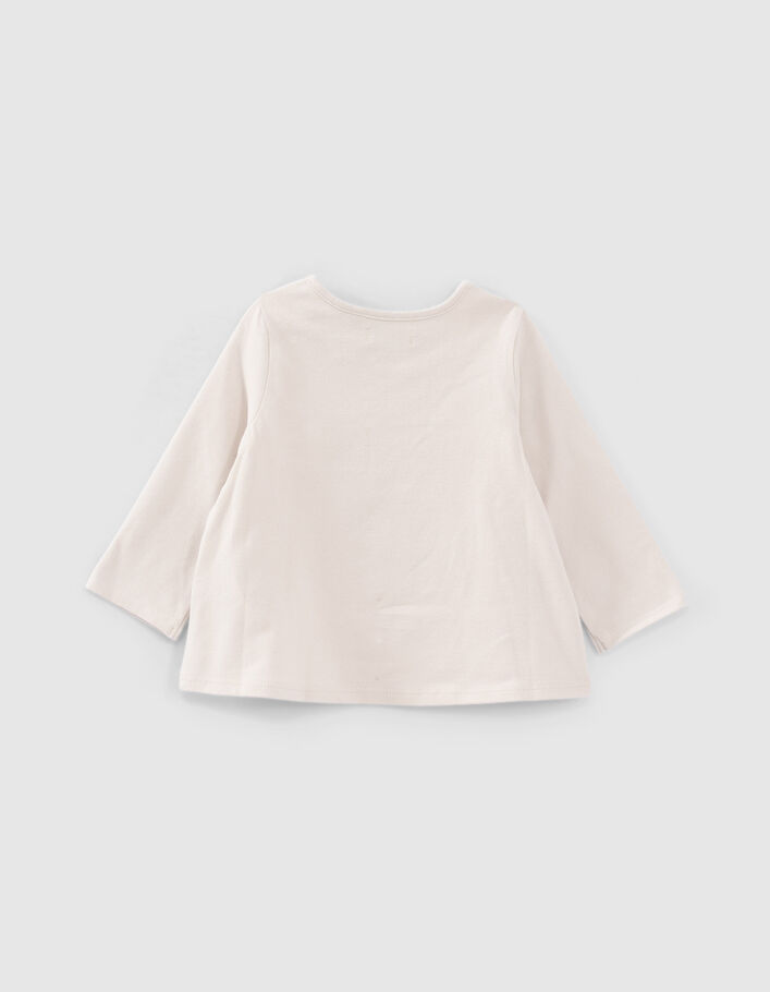 T-shirt beige visuel léopard et skate bébé fille