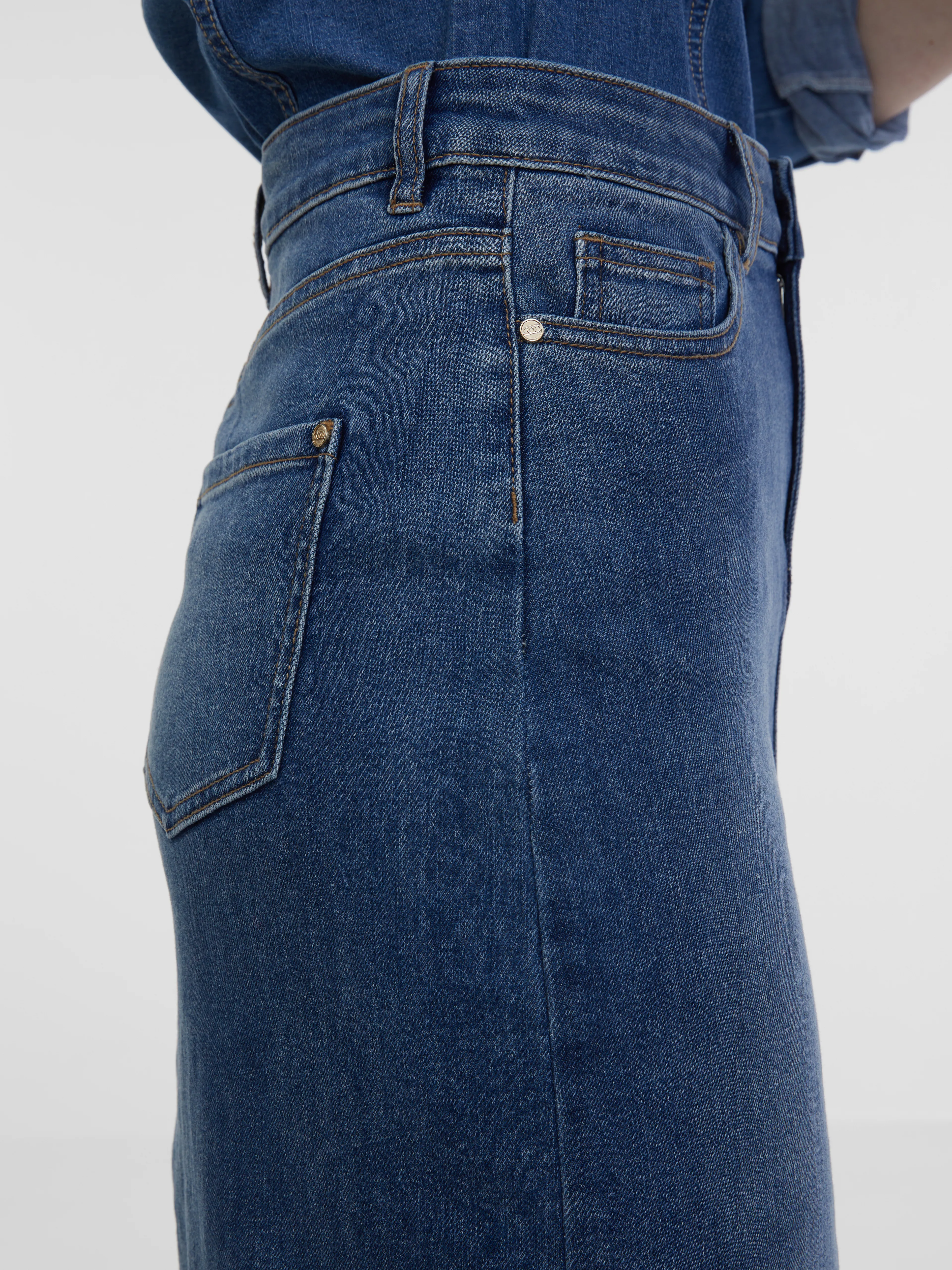 Blauer Jeans-Midirock Damen ORSAY
