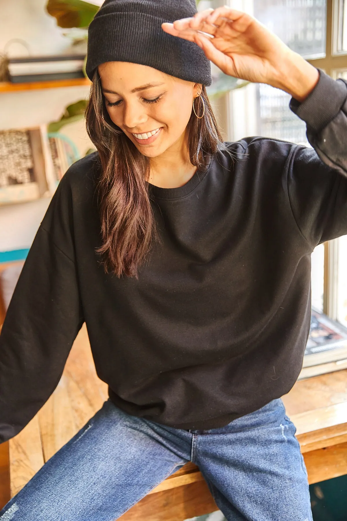Olalook  Sweatshirt - Schwarz - Oversized