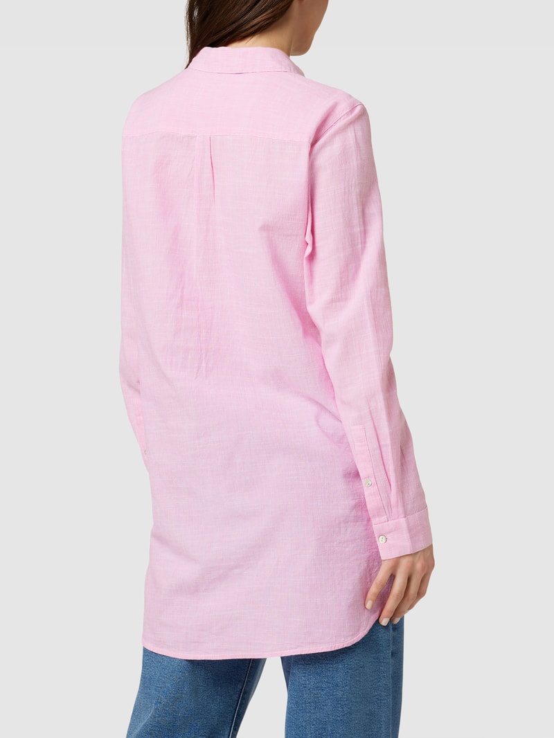 Longbluse mit Kentkragen in pink