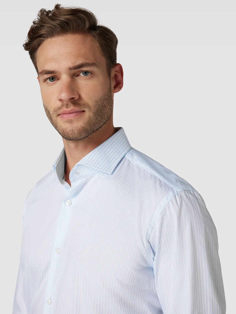 Regular Fit Business-Hemd mit Streifenmuster Modell 'Joe' in bleu