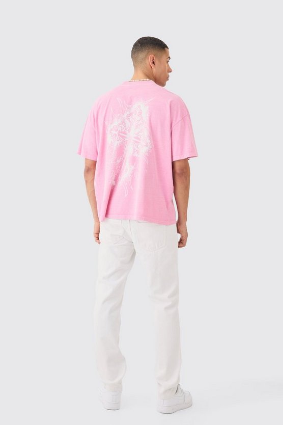 Oversize T-Shirt mit Kreuz-Print