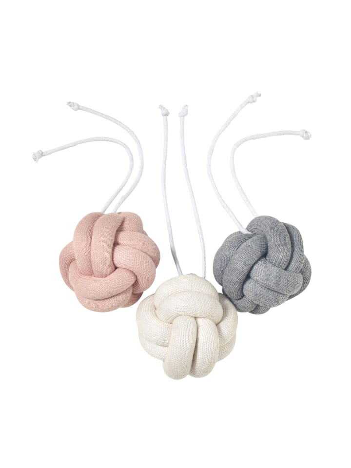 nordic coast company  Baby Gym Knoten Rosa | Grau | Natur - 3er Set günstig kaufen onesize