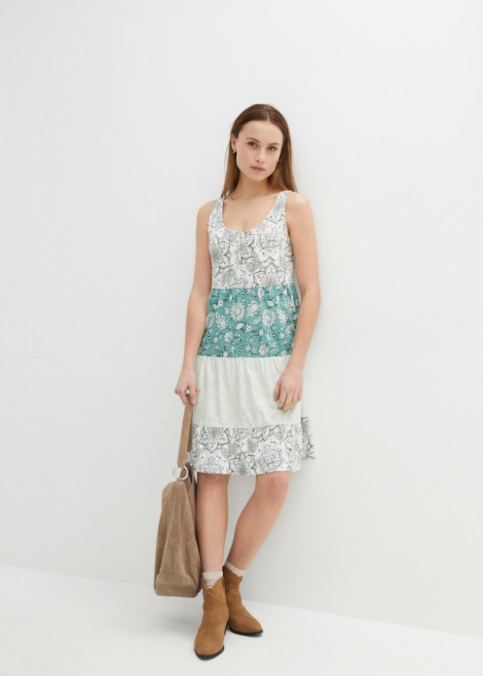 Baumwoll Jerseykleid, kurz