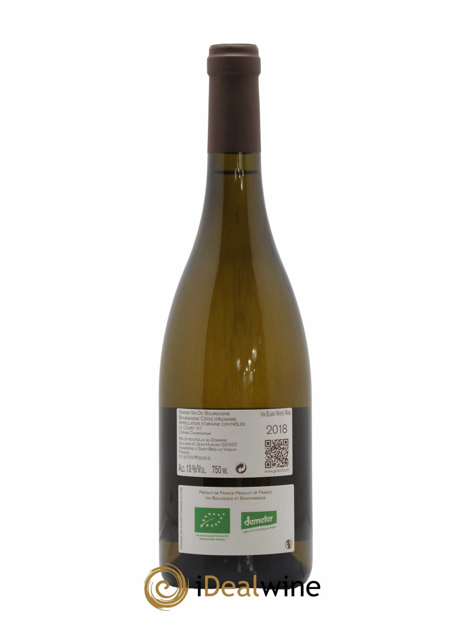 Bourgogne Côtes d'Auxerre Le Court Vit Goisot  2018 - Lot de 1 Bouteille