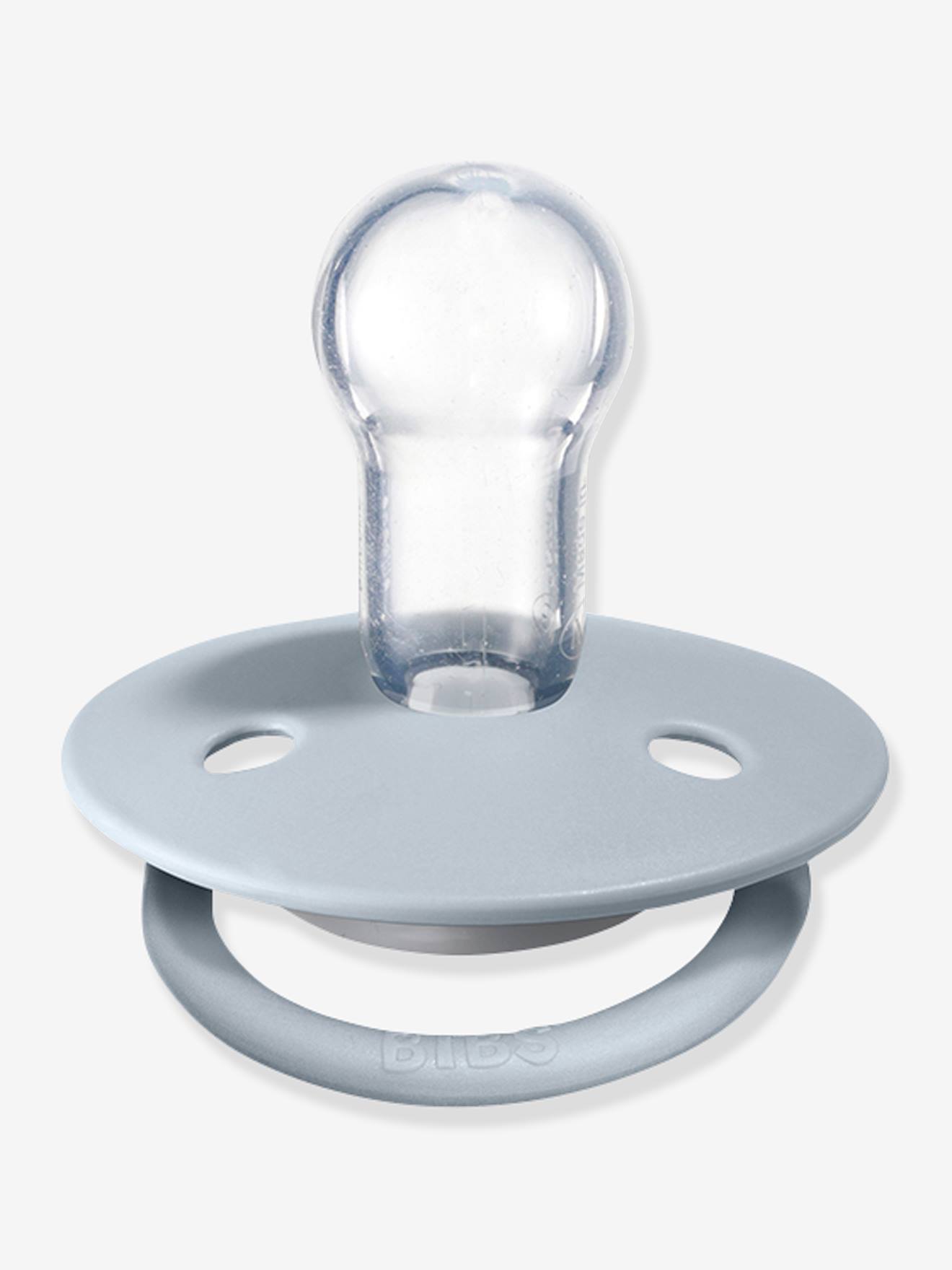 Lot de 2 sucettes-tétines BIBS De Lux en silicone gris fer + bleu layette