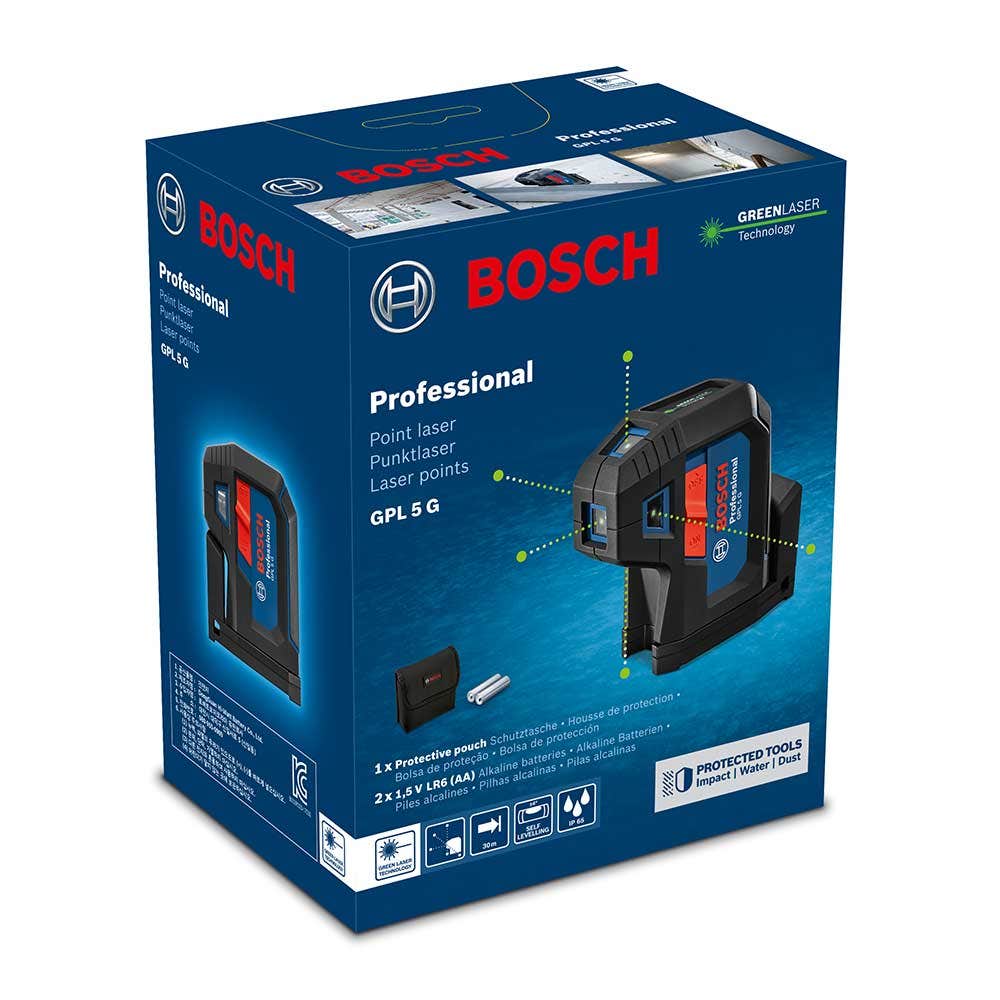 Nível a laser profissional BOSCH GPL5 G, verde, 0 601 066 P00
