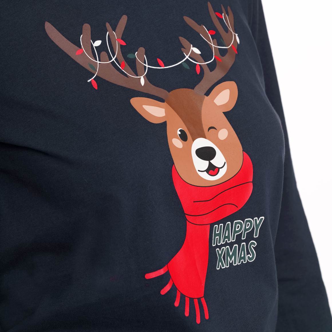 Damen Weihnachtsschlafanzug im Set dunkelblau / rot