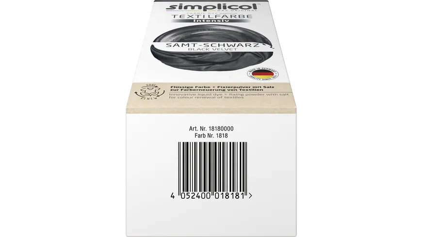 simplicol Textilfarbe intensiv Samt-Schwarz 150 ml