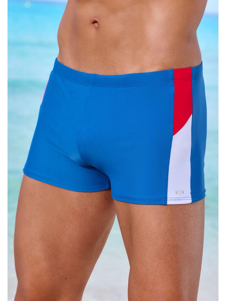 H.I.S Boxer-Badehose in blau-rot günstig kaufen