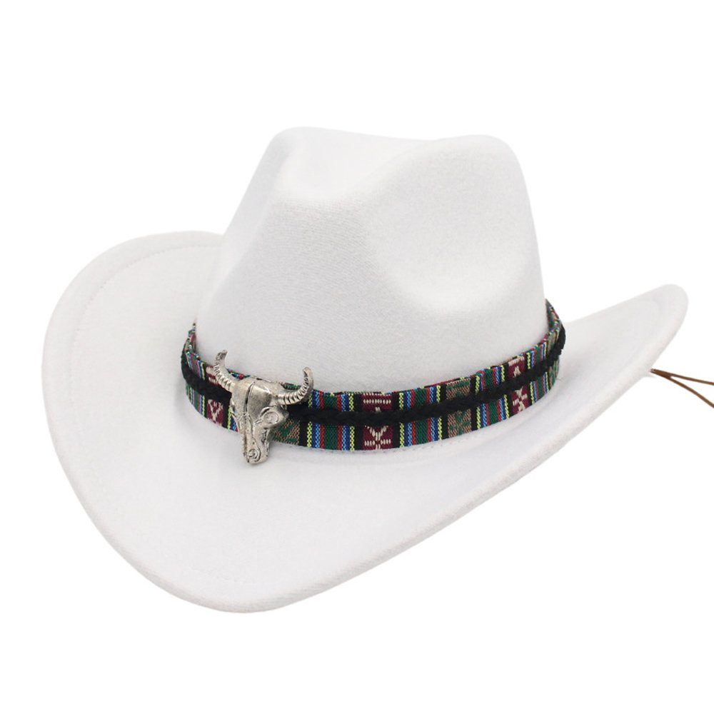 HOHEA H Cowboyhut Stilvoller und eleganter Cowboyhut für Herren (1-St) Western-Cowboyhut-Jazzhut-Größe: 56-58
