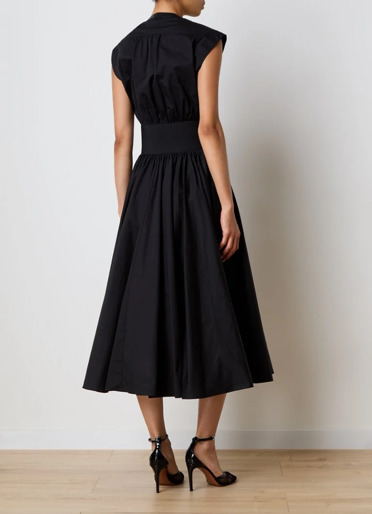 Alaïa Midi dress with lace-up detail and side pockets
