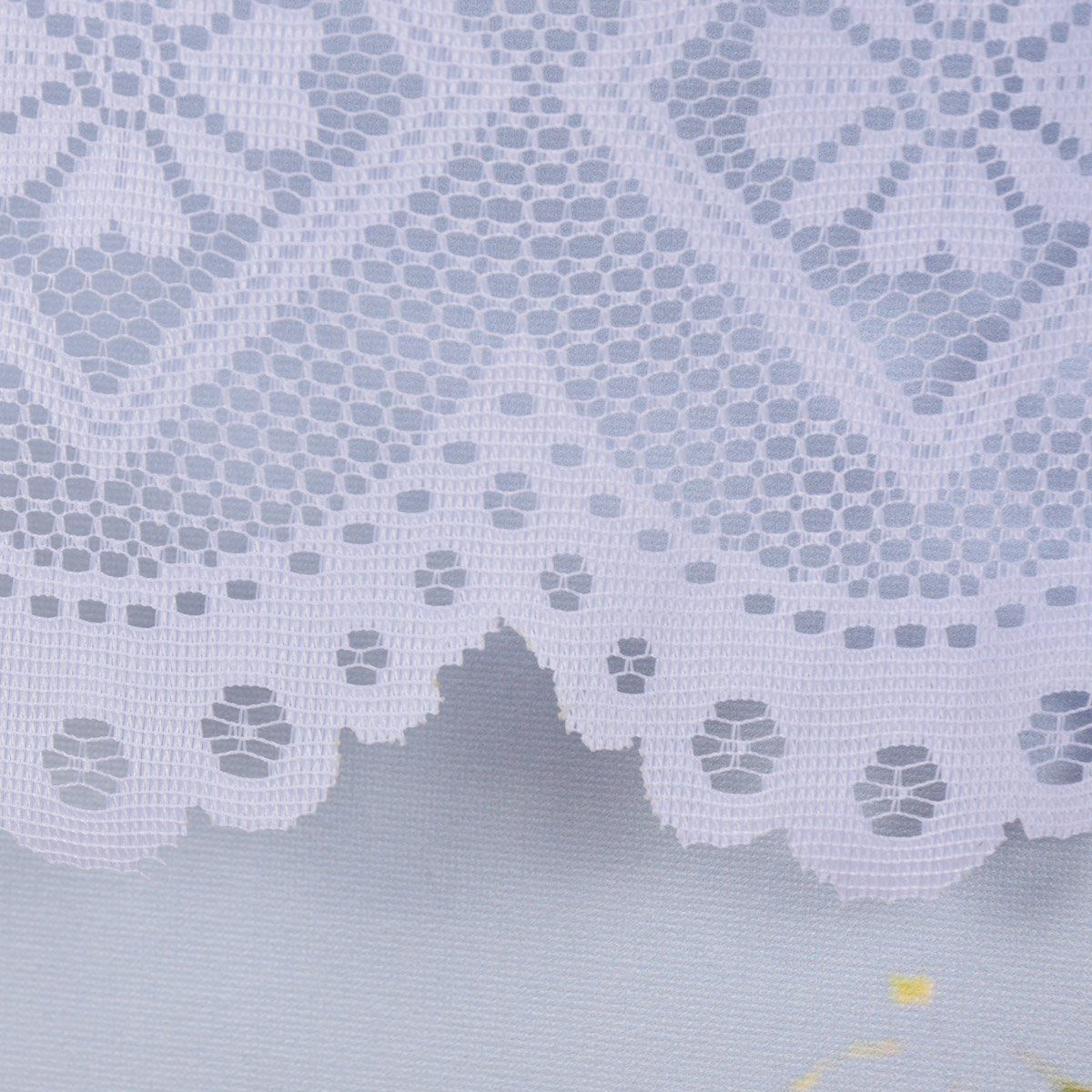 Meterware Wirk-Stores Gardinenstoff Wirkware transparent Blumen weiß 145cm, SCHÖNER LEBEN., halbtransparent, Kunstfaser