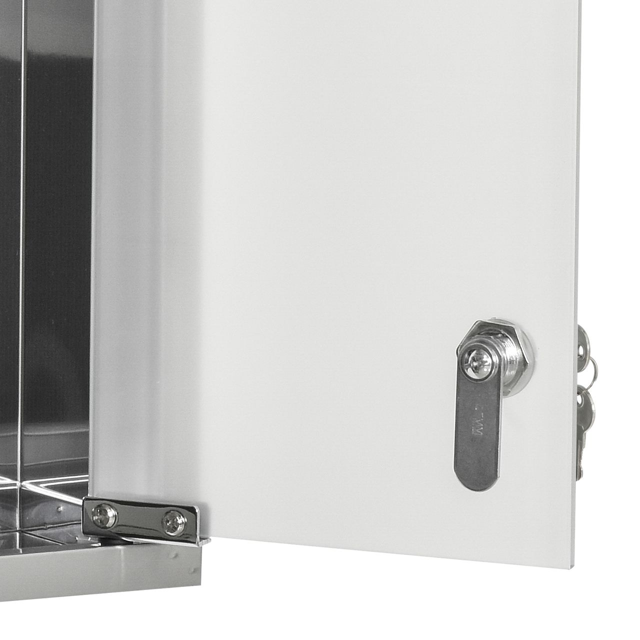 kleankin Medizinschrank Arzneischrank Erste-Hilfe-Schrank mit Schloss 3 Fächer Mattglas 430 Edelstahl gehärtete Glastür Silber 20 x 12 x 58 cm