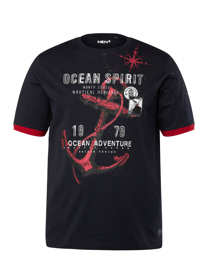Men Plus Kurzarm T-Shirt in navy blau günstig kaufen