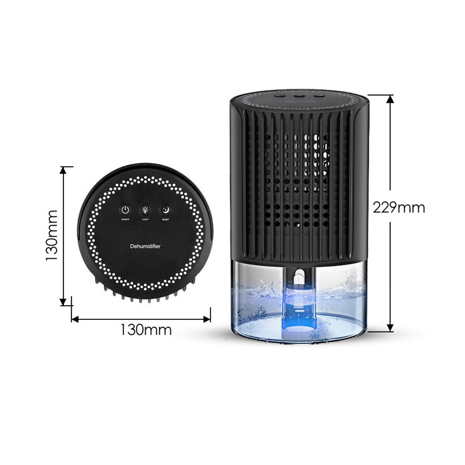 MAGICSHE Luftentfeuchter Entfeuchtung 0.35l/Tag,Unterhalb von 39dB, Tank 1 l,für 25m² Räume