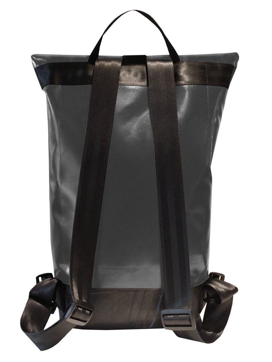 LEONCA Handtaschen grau Rollrucksack LKW-Plane Anthrazit L