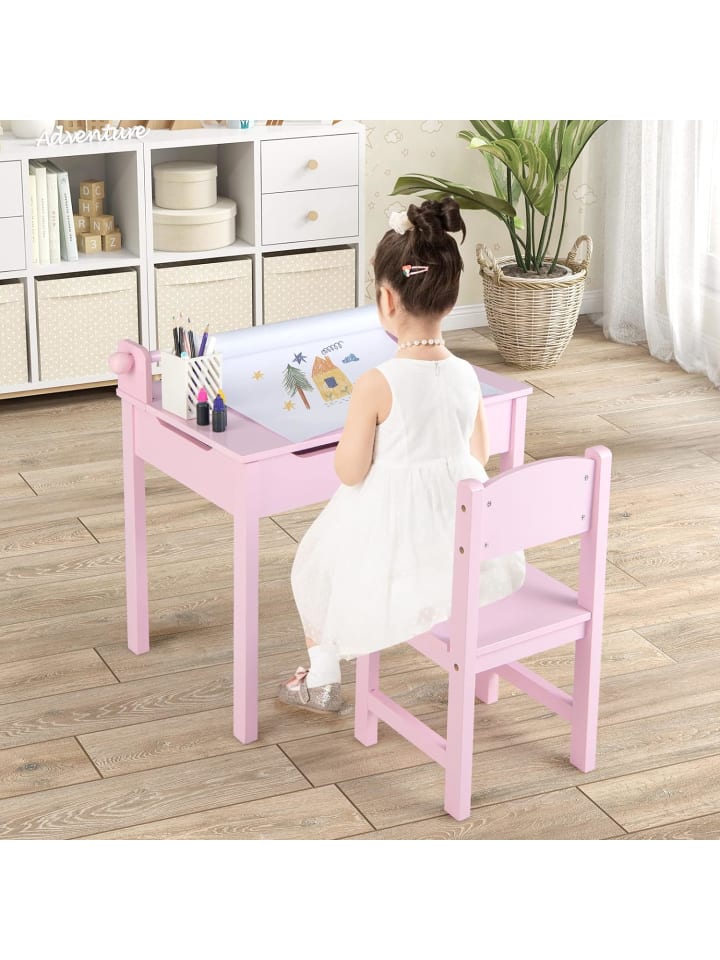 COSTWAY Schreibtisch Set ab 3 Jahren in Rosa günstig kaufen onesize