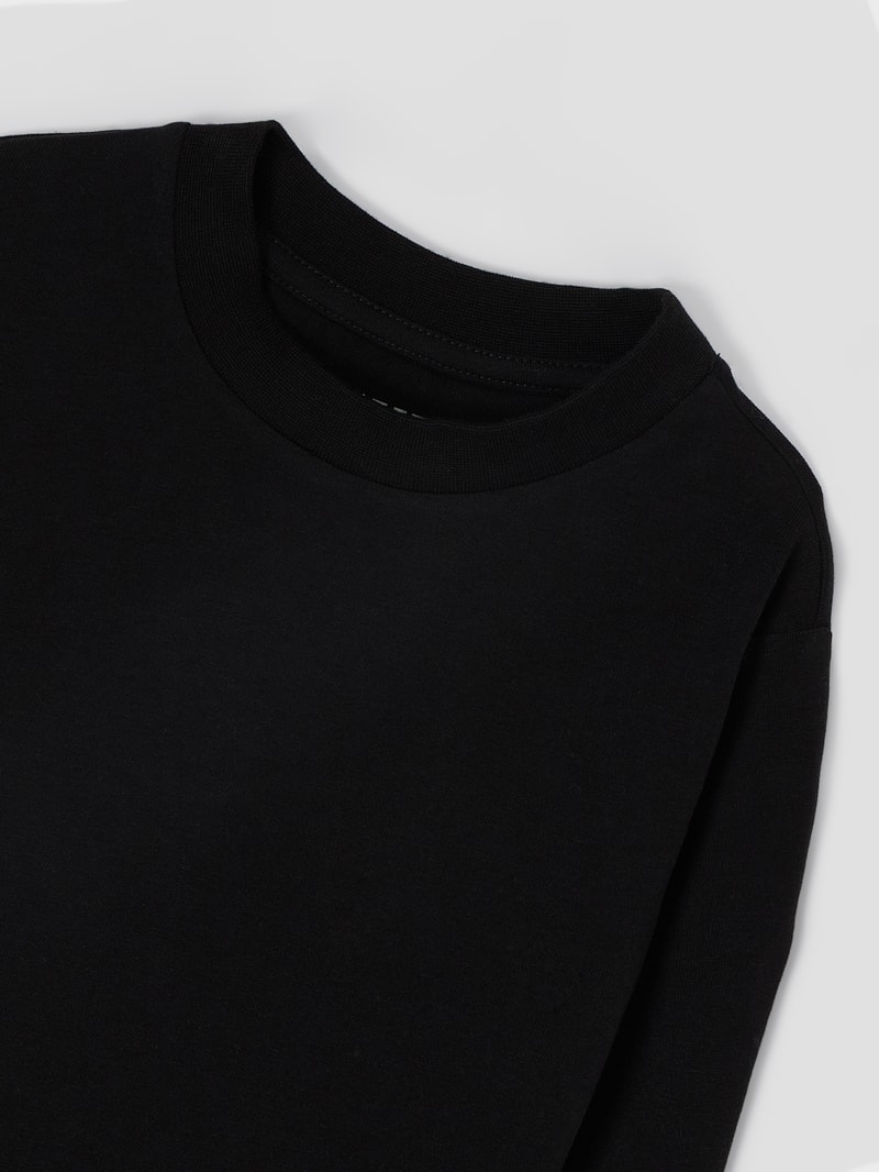 Longsleeve mit Stehkragen in schwarz