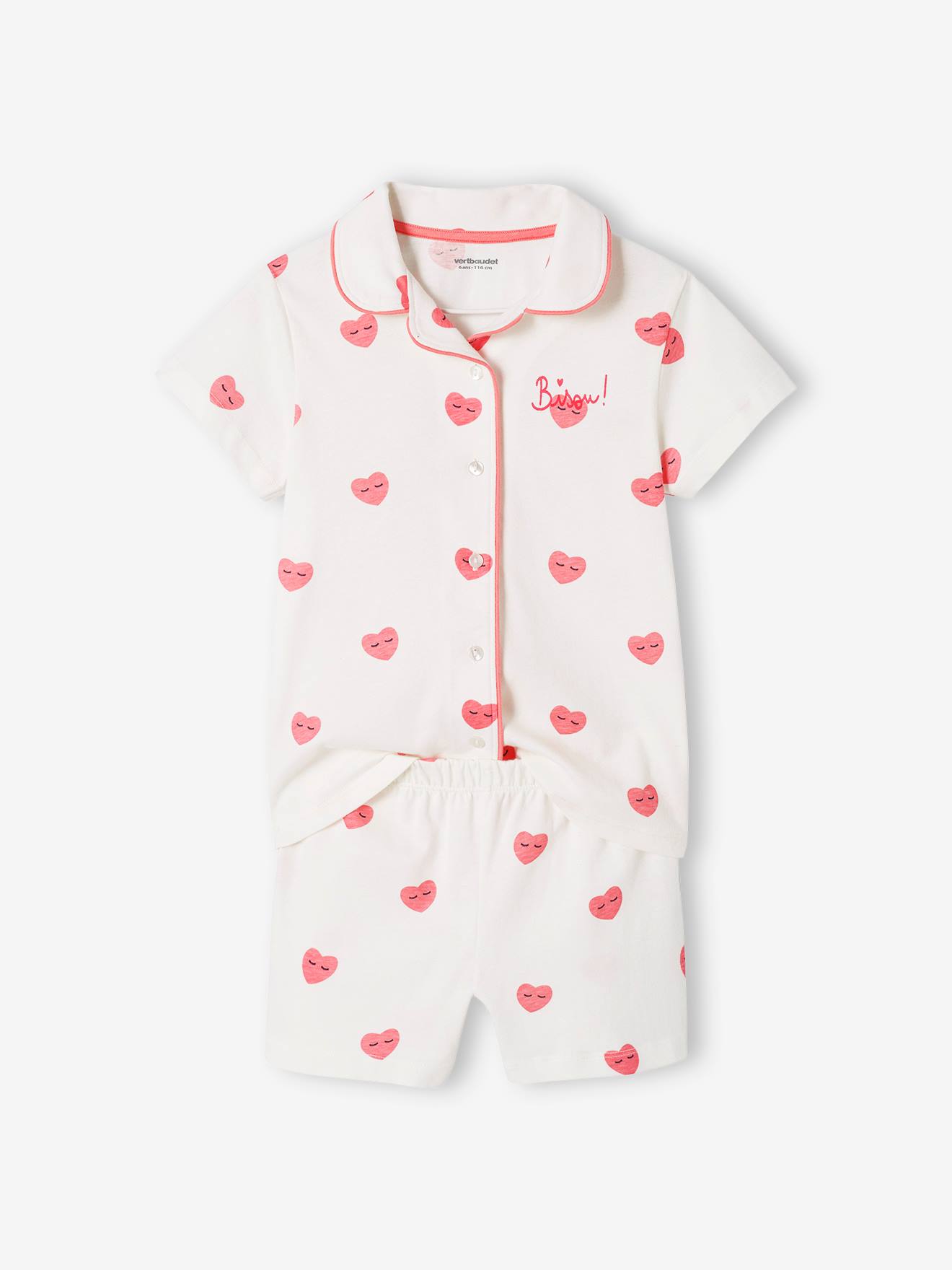 Pyjashort imprimé coeurs 