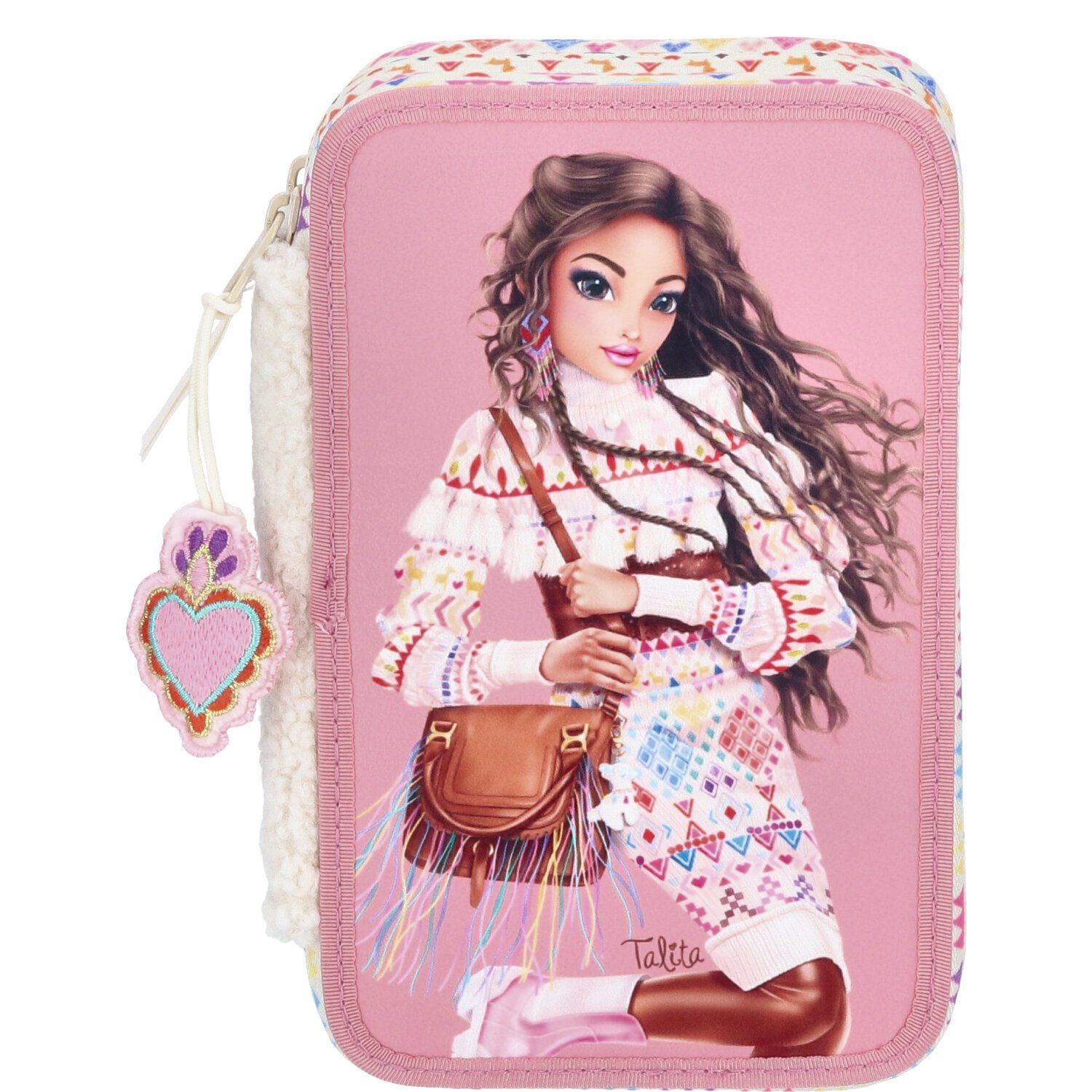 Depesche Federmäppchen Depesche 3-Fach Federtasche mit Druck TOPModel COSY pink, (Stück, Stück)