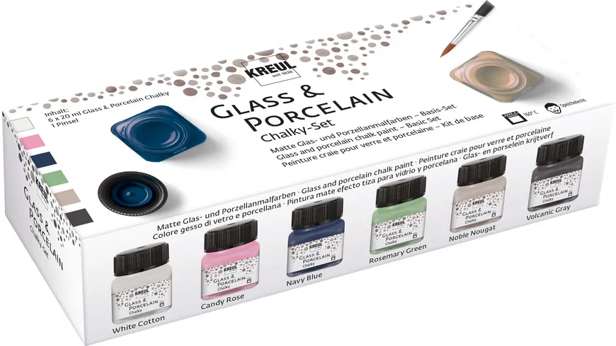 KREUL Glass & Porcelain Chalky Set 6 x 20 ml 120 ml