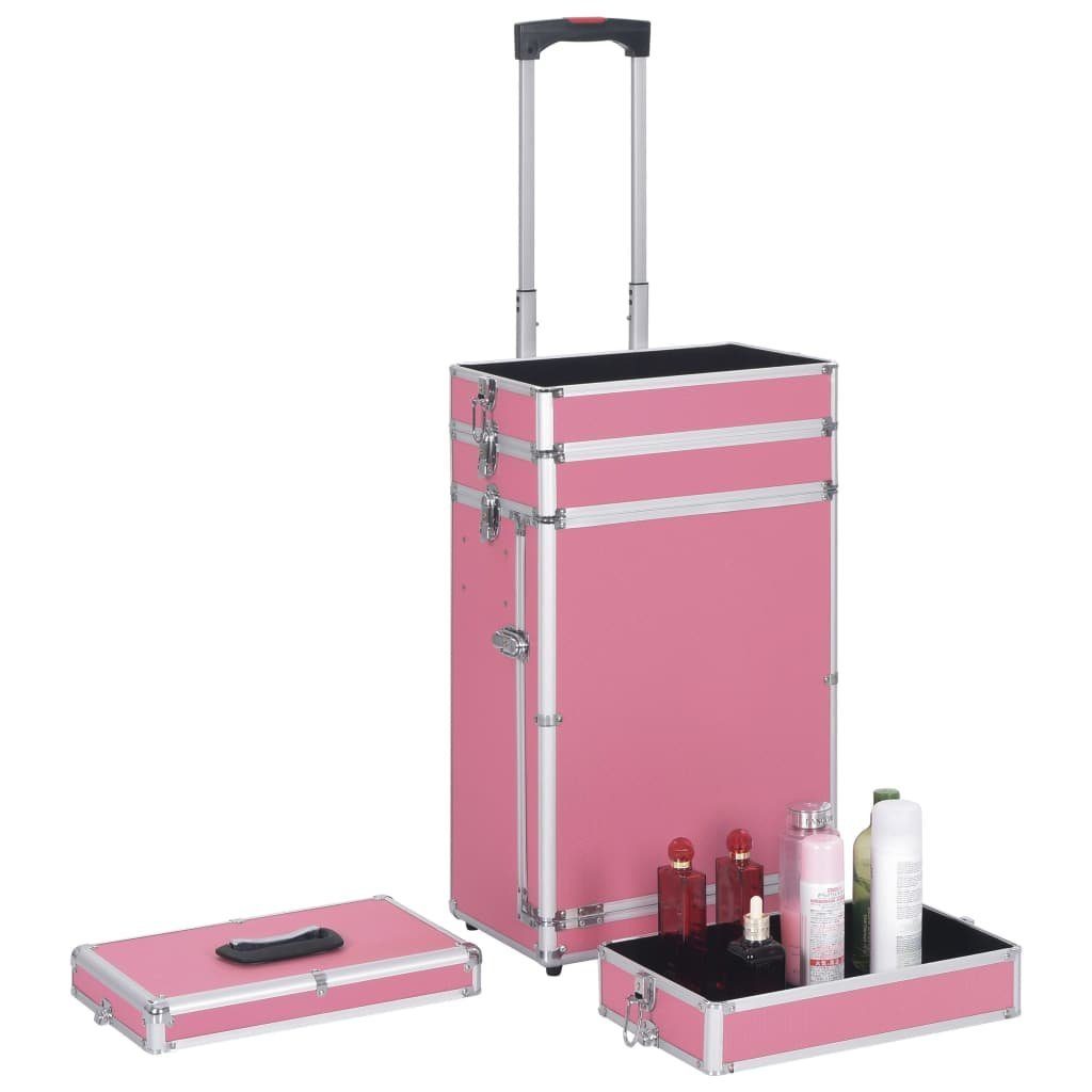 vidaXL Kosmetik-Koffer Kosmetikkoffer Aluminium Rosa