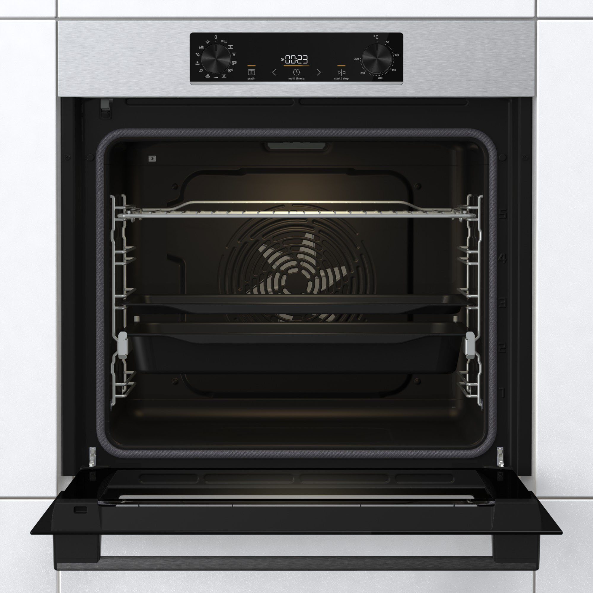 GORENJE Backofen-Set Pacific Backofen-Set Pyrolyse/Induktion 2021, mit 1-fach-Teleskopauszug, Pyrolyse-Selbstreinigung, Pyrolyse Backofen & Induktionskochfeld