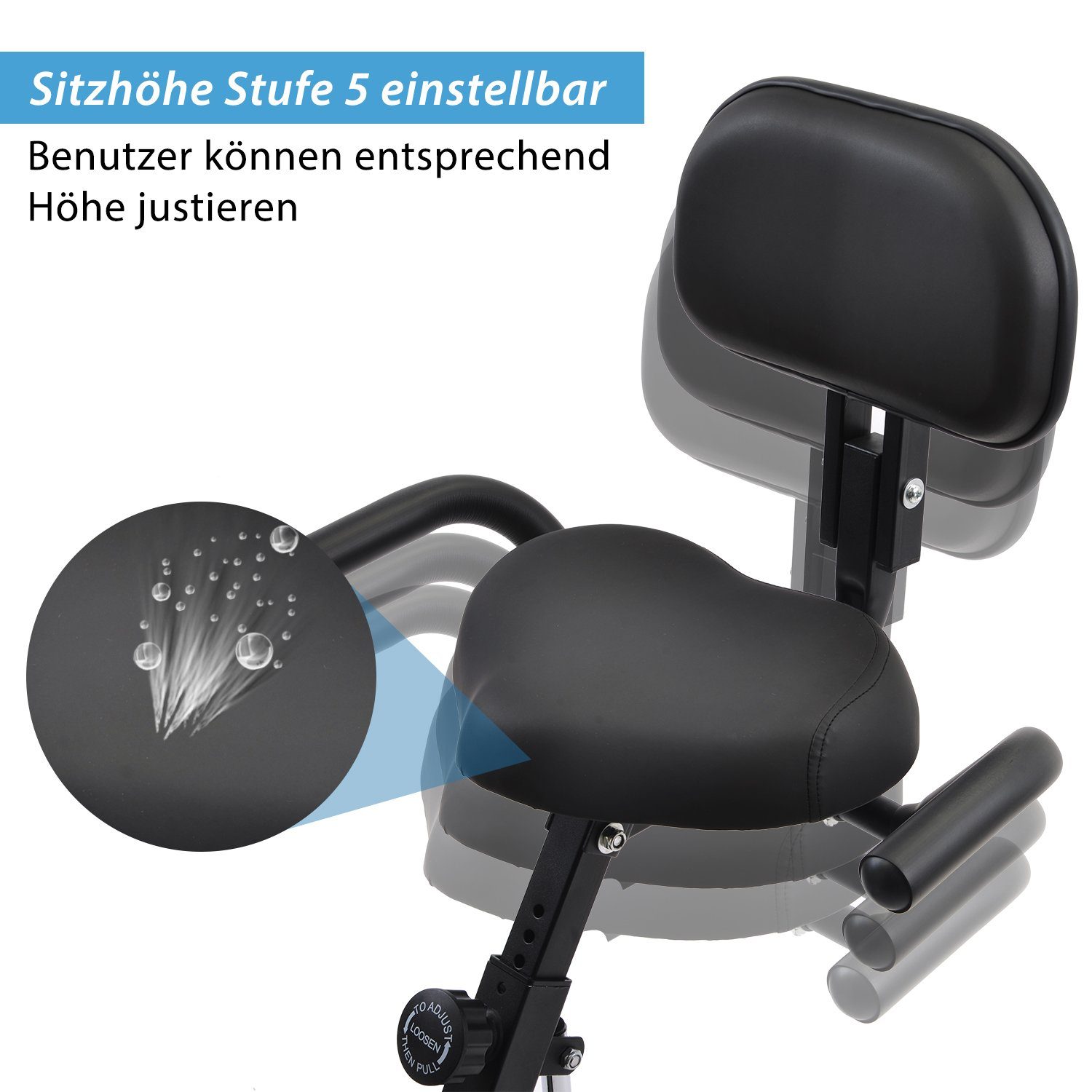 WISHDOR Heimtrainer Magnetisch faltbares Fitnessfahrrad (Der klare digitale Monitor, 4-in-1-Fitnessdesigns), Verbesserte Spannkraftregelung Ultrakompaktes Design