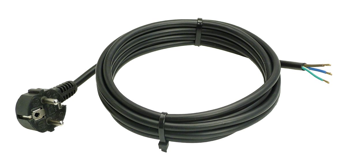 Schwabe 70832 Vinyl csatlakozókábel 230V/10A IP20 H05VV-F 3x1.0 fekete 3m