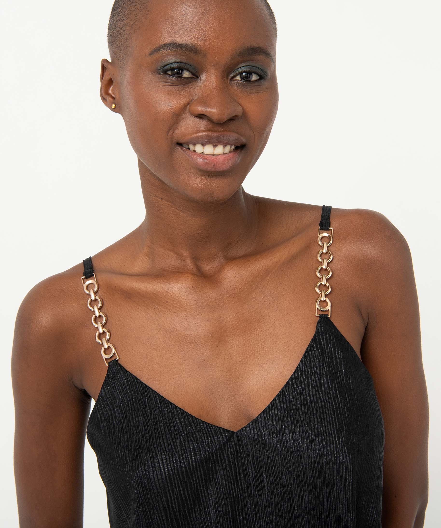 Débardeur femme en maille pailletée noir | GEMO