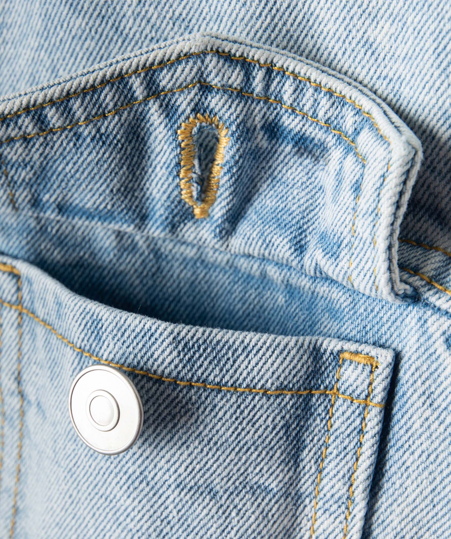 Veste en jean fille sans manches délavé stone | GEMO