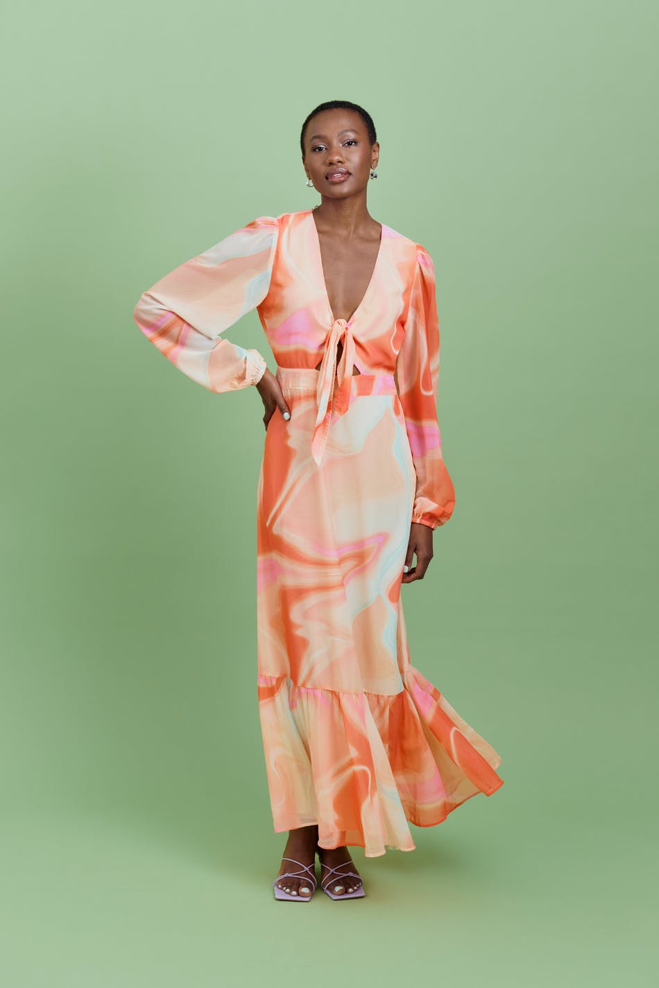 Chiffon party maxi dress