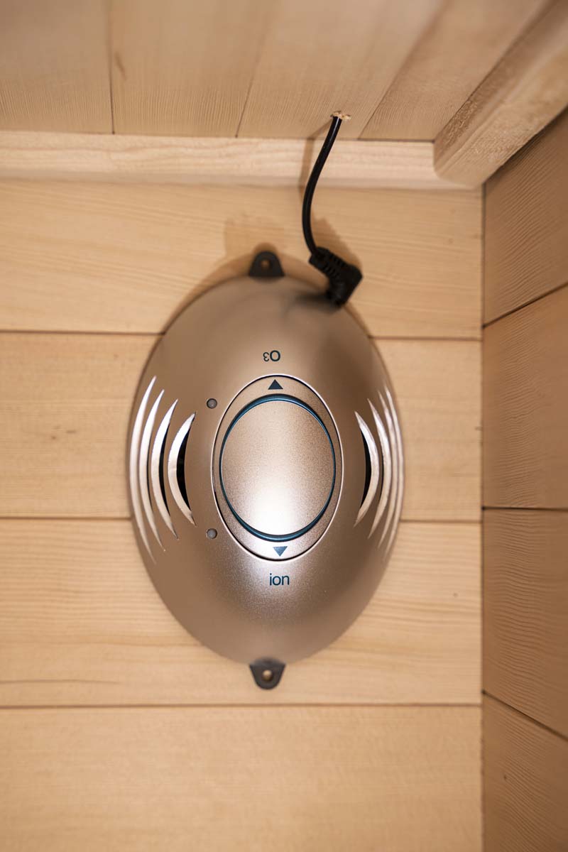 PureHaven Infrarotkabine 175x120x190 cm aus kanadischem Hemlock-Holz Bluetooth-Soundsystem Timer Lichttherapie in 4 Farben digitale Steuerung