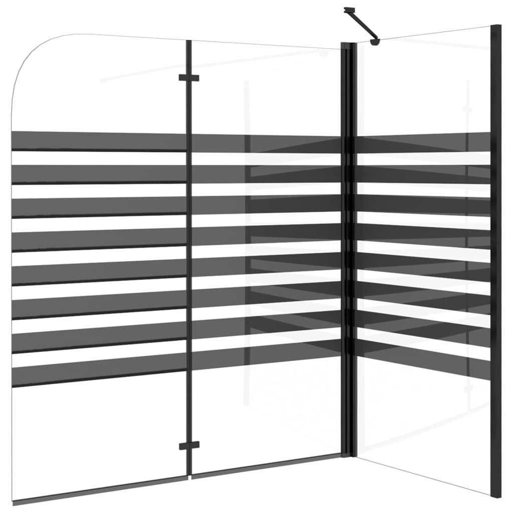 DOTMALL Badewannenfaltwand Badewannenfaltwand,Hartglas Gestreift, 120x68x130 cm
