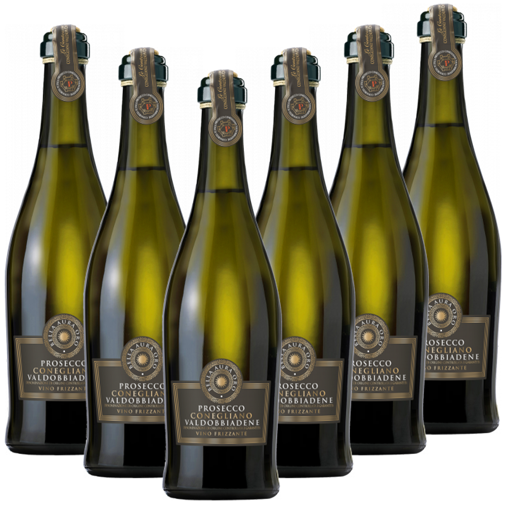 Bella Aura Oro Prosecco Frizzante Valdobbiadene DOCG  Bella Aura Oro Italien  trocken - 6er Karton