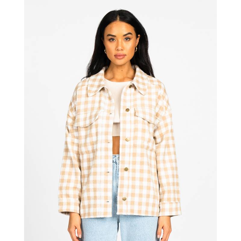 RUSTY CHECKED OUT OVERSIZED SHIRT Oversize Shirt Damen