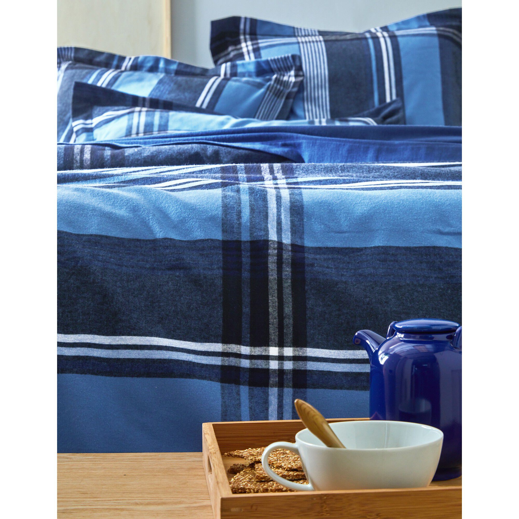 Linge de lit Scott flanelle tissé teint