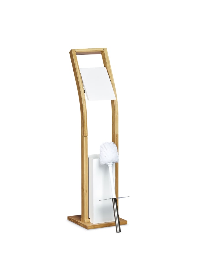 relaxdays WC Garnitur in Natur-Weiß - (B)19 x (H)75 x (T)19 cm günstig kaufen onesize