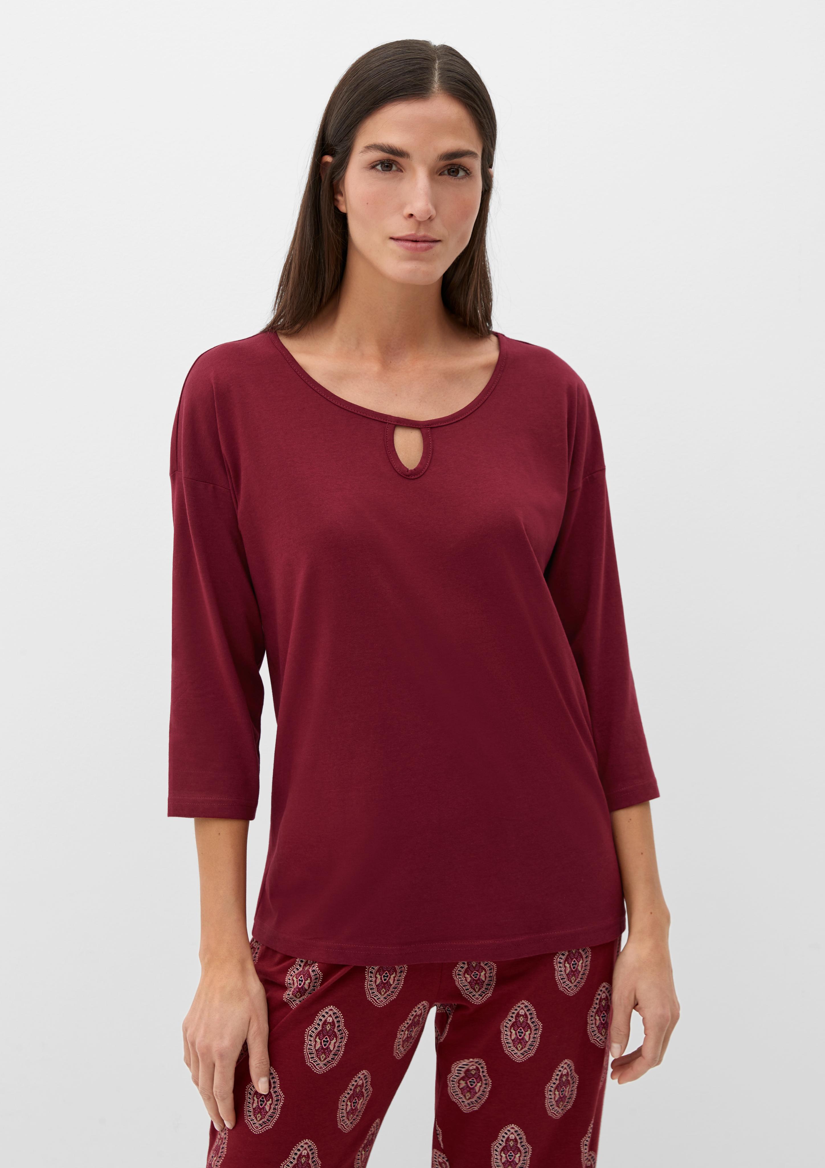Pyjamashirt im Baumwollmix  6008012-3000