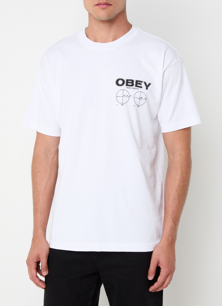 Tričko Obey Not Right s logem a potiskem na zádech