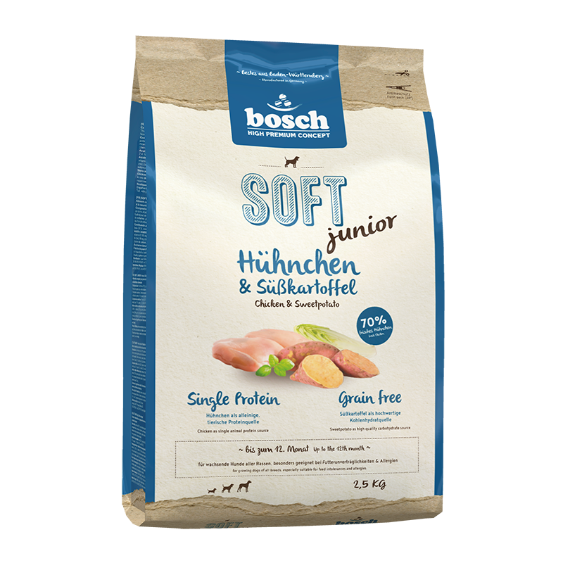 bosch Hundetrockenfutter bosch Soft Junior Hühnchen & Süßkartoffel 2,5 kg