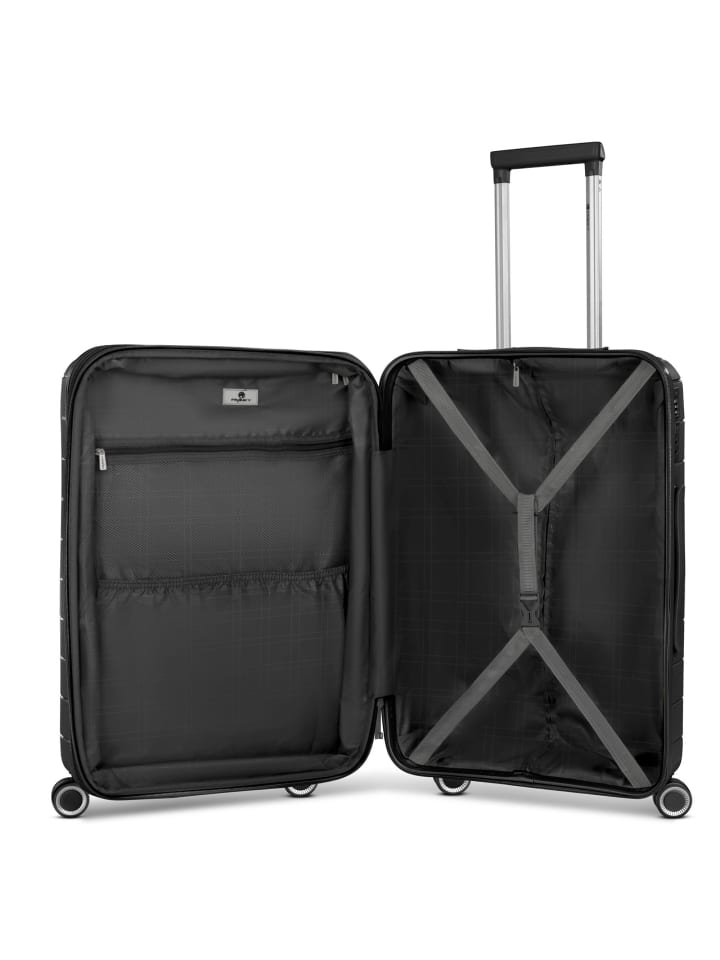 Franky London 4 Rollen Kofferset 3-teilig mit Dehnfalte in black günstig kaufen onesize