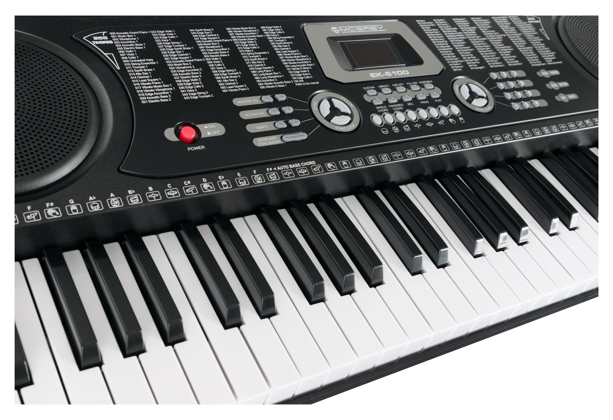 McGrey Home Keyboard SK-6100 - 61 Tasten Einsteiger-Keyboard, (Super Kit, 5 tlg., inkl. Keyboardtisch, Mikrofon, Hocker und Kopfhörer), 255 Klänge und Begleitrhythmen und Lernfuktionen
