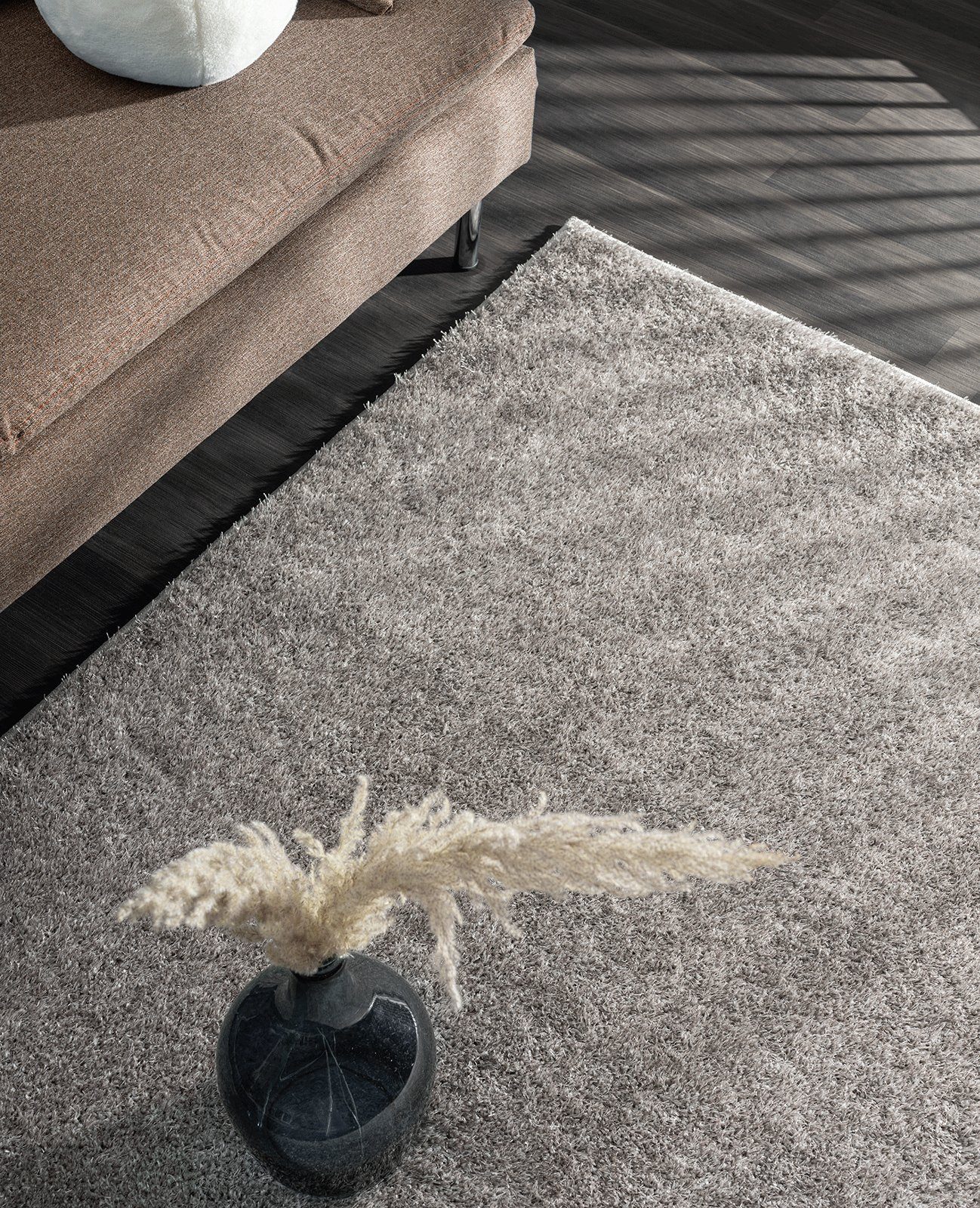 Hochflor-Teppich Glamour Moderner Teppich, Anti-Slip Rücken, Waschbar, the carpet, Rechteck, Höhe: 30 mm, Langflor, Wohnzimmer, Schlafzimmer, Einfarbig
