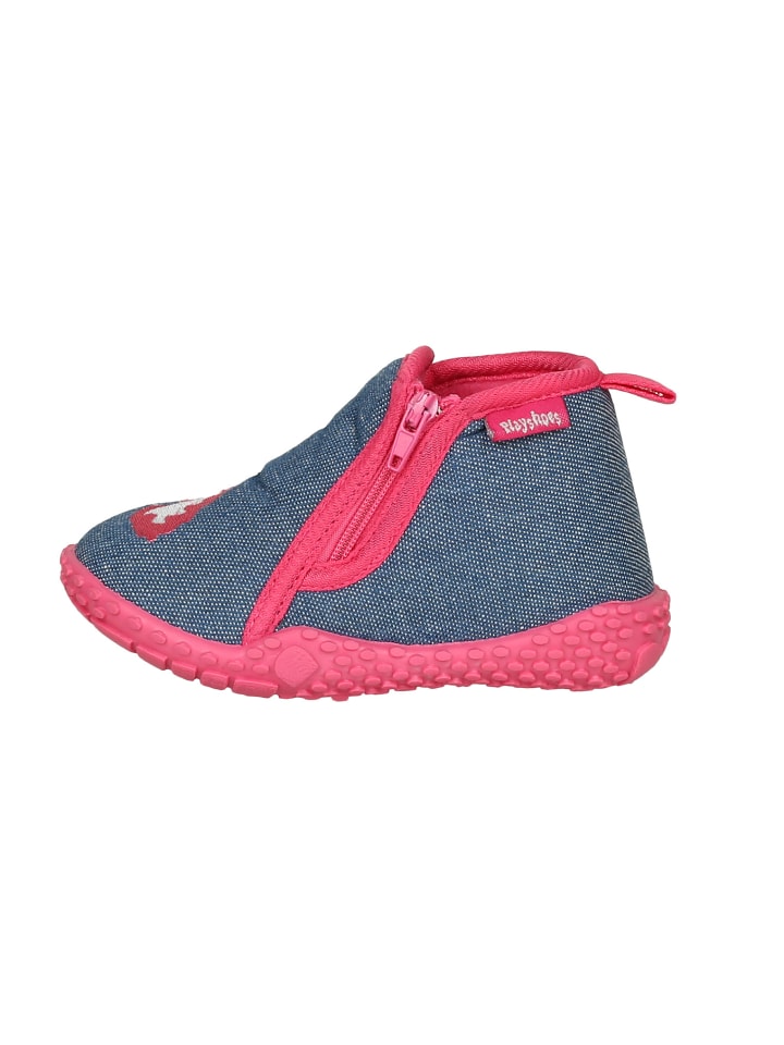 Playshoes Hausschuh Einhorn in Jeansblau günstig kaufen