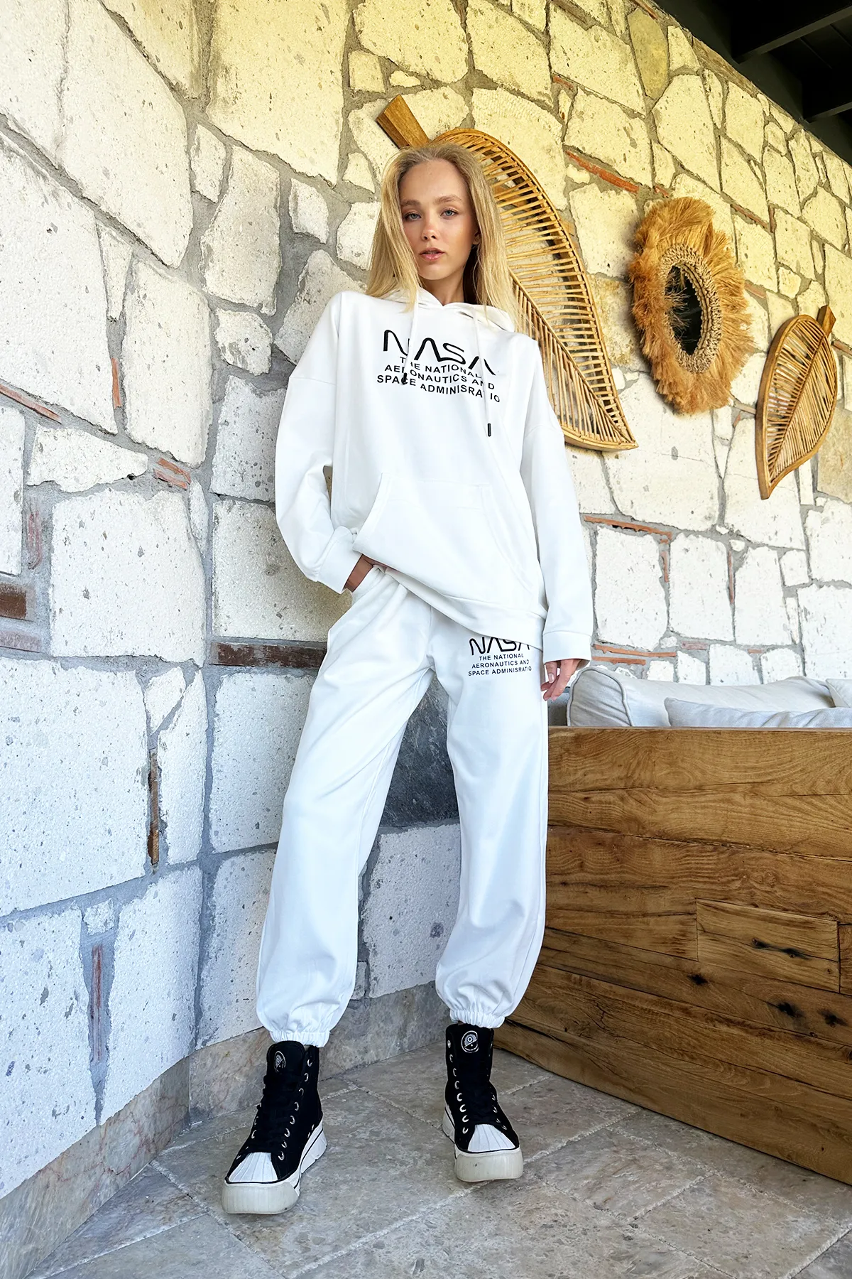 Trend Alaçatı Stili  Zweiteiler - Weiß - Regular Fit
