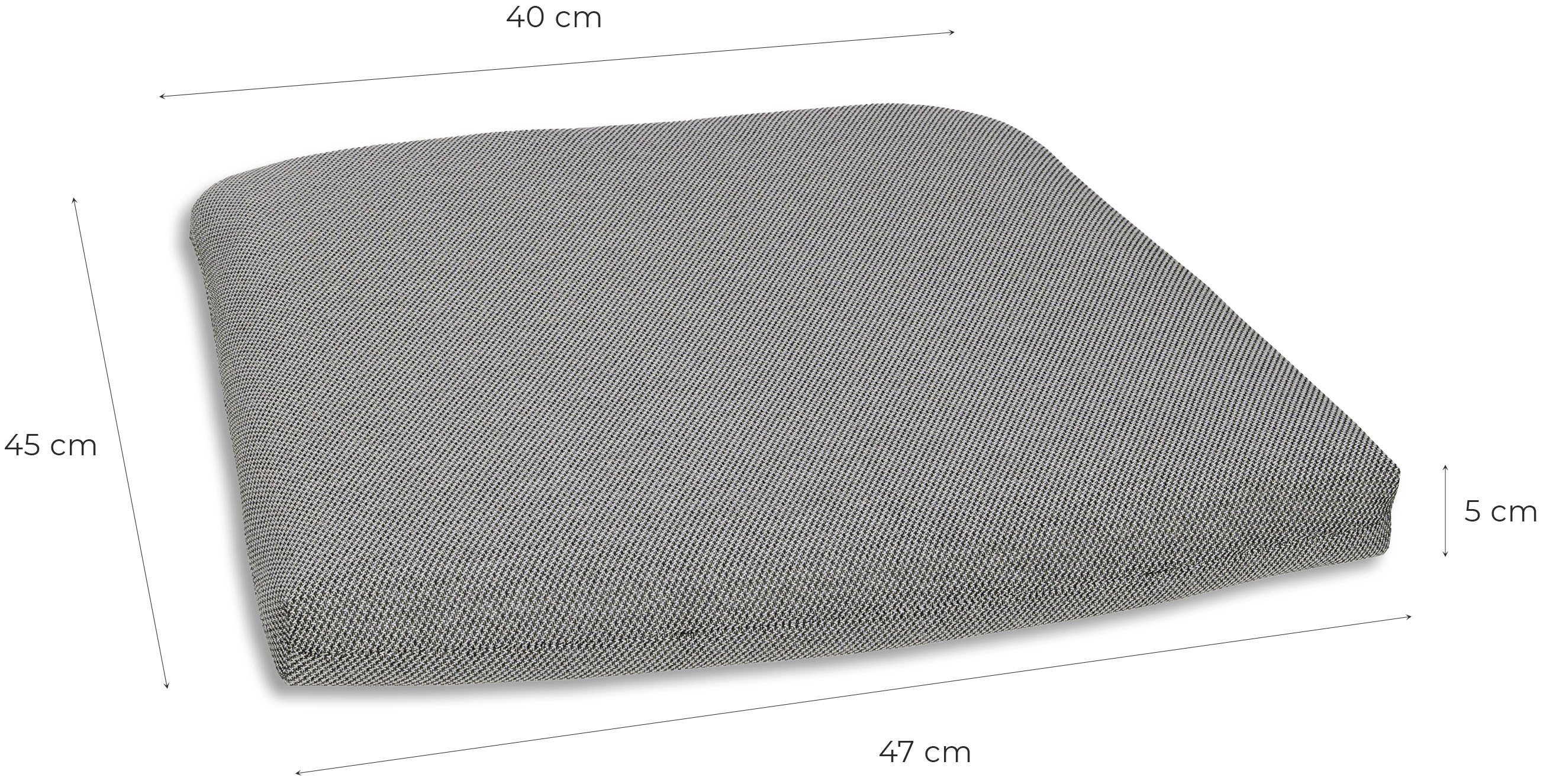 GO-DE Sitzkissen Selina, 2er Set, 40x5x45 cm, wasserabweisend