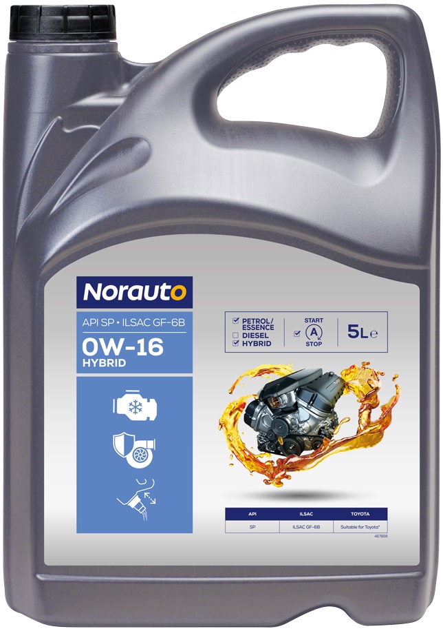 NORAUTO 0W-16 TOYOTA HYBRID, 5L - ATU